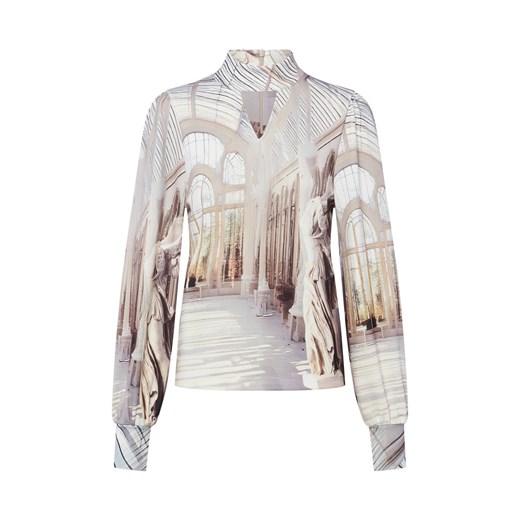 Monari Damska bluzka koszulowa - Glamour Nights Kobiety beżowy nadruk ze sklepu vangraaf w kategorii Bluzki damskie - zdjęcie 187607007