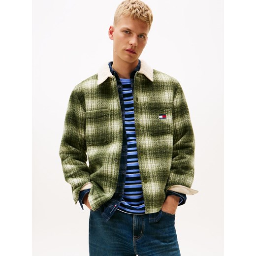 Tommy Jeans Męska kurtka przejściowa Mężczyźni khaki w kratkę ze sklepu vangraaf w kategorii Bluzy męskie - zdjęcie 187607029