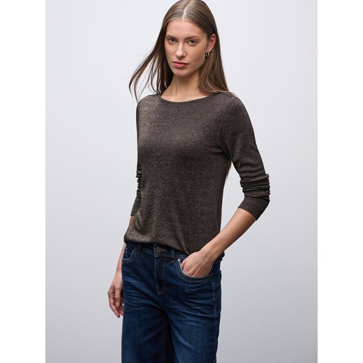 Street One Damska koszulka z długim rękawem Kobiety czekoladowy marmurkowy ze sklepu vangraaf w kategorii Bluzki damskie - zdjęcie 187607067