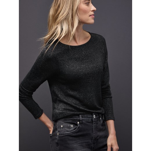 Street One Damska koszulka z długim rękawem Kobiety czarny marmurkowy ze sklepu vangraaf w kategorii Bluzki damskie - zdjęcie 187607068