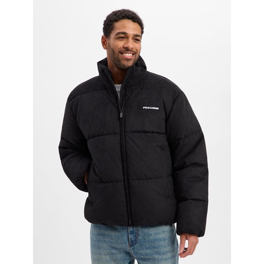 PEGADOR Męska kurtka puchowa - Sidan Mężczyźni Sztuczne włókno czarny jednolity ze sklepu vangraaf w kategorii Kurtki męskie - zdjęcie 187607085
