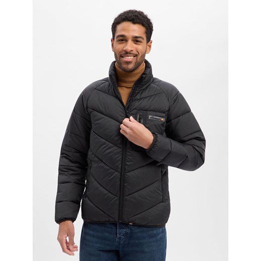 ellesse Pikowana kurtka męska - Lalizo Mężczyźni Sztuczne włókno czarny jednolity ze sklepu vangraaf w kategorii Kurtki męskie - zdjęcie 187607105