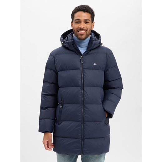 Gant Pikowana kurtka męska Mężczyźni granatowy jednolity ze sklepu vangraaf w kategorii Kurtki męskie - zdjęcie 187607115