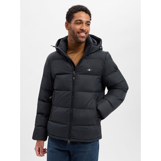 Gant Pikowana kurtka męska Mężczyźni Sztuczne włókno czarny jednolity ze sklepu vangraaf w kategorii Kurtki męskie - zdjęcie 187607116