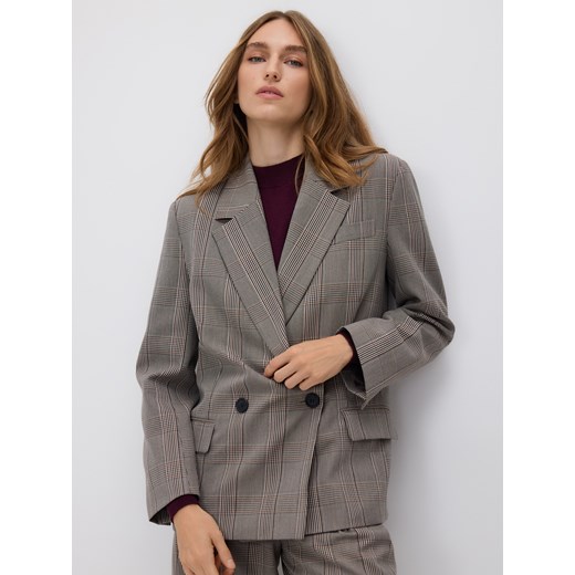 Reserved - Dwurzędowa marynarka w kratę - wielobarwny ze sklepu Reserved w kategorii Marynarki damskie - zdjęcie 187607737