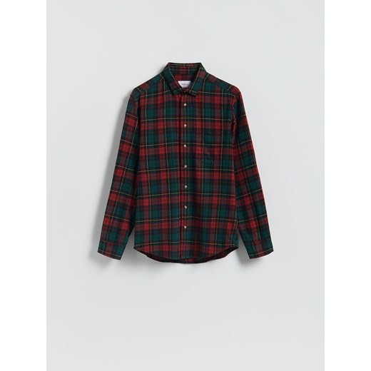 Reserved - Koszula regular fit w kratę - bordowy ze sklepu Reserved w kategorii Koszule męskie - zdjęcie 187607787