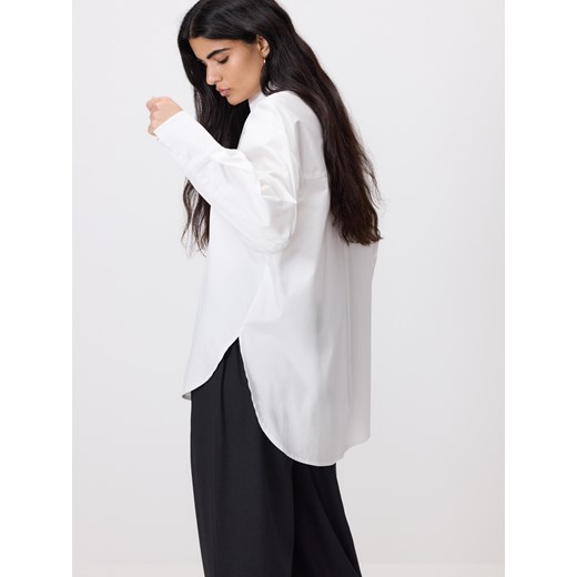 Reserved - Bawełniana koszula z szerokimi mankietami - biały ze sklepu Reserved w kategorii Koszule damskie - zdjęcie 187607846