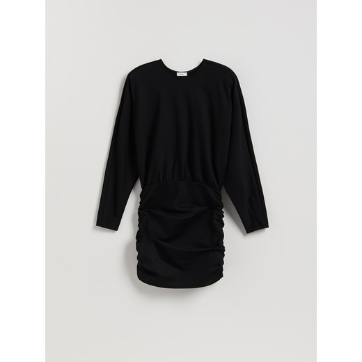 Reserved - Drapowana sukienka z wiskozą - czarny ze sklepu Reserved w kategorii Sukienki - zdjęcie 187607897