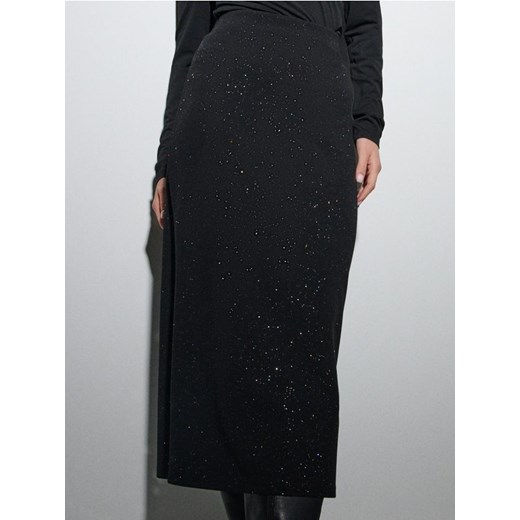 Sinsay - Spódnica midi z połyskiem - czarny ze sklepu Sinsay w kategorii Spódnice - zdjęcie 187609895