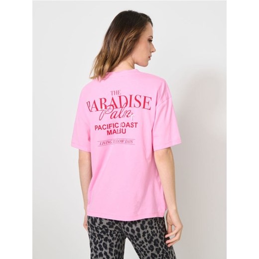 Sinsay - Koszulka z nadrukiem na plecach - różowy ze sklepu Sinsay w kategorii Bluzki damskie - zdjęcie 187609949