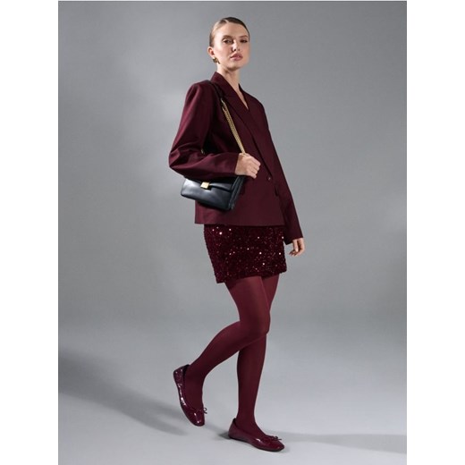 Sinsay - Spódnica mini z połyskiem - czerwony ze sklepu Sinsay w kategorii Spódnice - zdjęcie 187610209