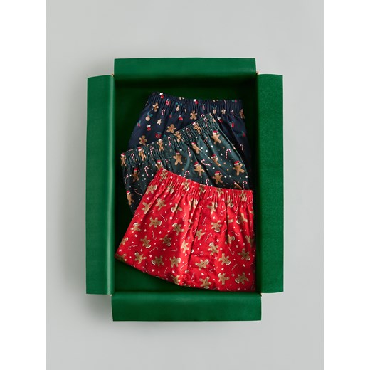 Reserved - Świąteczne bokserki 3 pack - czerwony ze sklepu Reserved w kategorii Majtki męskie - zdjęcie 187610815