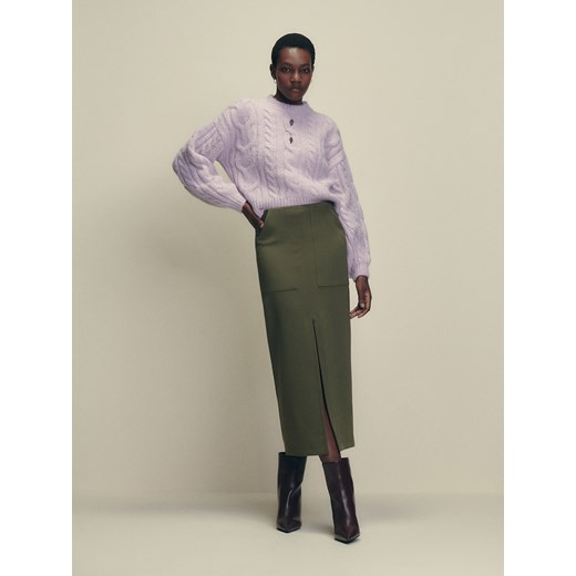 Reserved - Sweter z ozdobnym wycięciem - lawendowy ze sklepu Reserved w kategorii Swetry damskie - zdjęcie 187610877