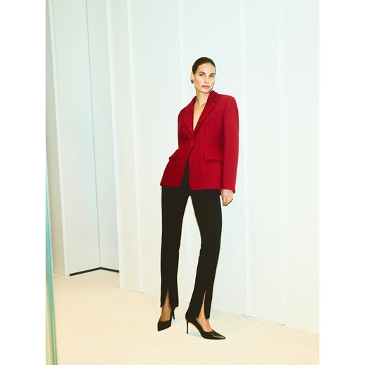 Reserved - Marynarka z wełną - czerwony ze sklepu Reserved w kategorii Marynarki damskie - zdjęcie 187611056