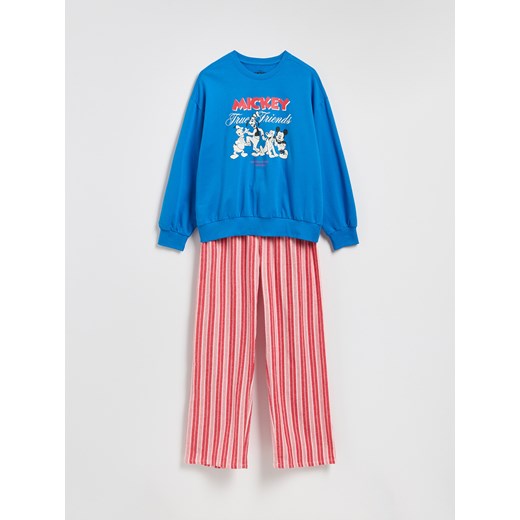 Reserved - Bawełniana piżama Mickey Mouse - niebieski ze sklepu Reserved w kategorii Piżamy damskie - zdjęcie 187611115