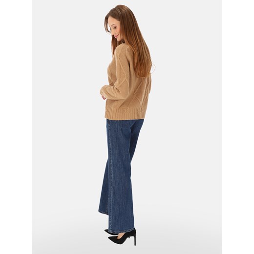 Camelowy półgolf damski z ozdobnym wzorem L’AF Molly L Eye For Fashion