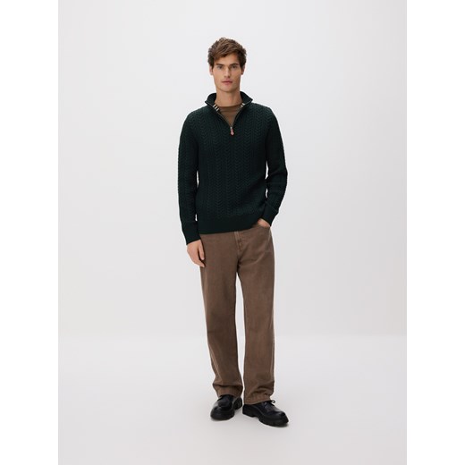 Reserved - Sweter z golfem - ciemnozielony ze sklepu Reserved w kategorii Swetry męskie - zdjęcie 187612699