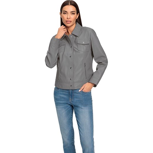 Heine Skórzana kurtka w kolorze szarym ze sklepu Limango Polska w kategorii Kurtki damskie - zdjęcie 187613149