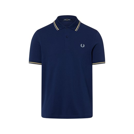 Fred Perry Męska koszulka polo Mężczyźni Bawełna indygo jednolity ze sklepu vangraaf w kategorii T-shirty męskie - zdjęcie 187613929