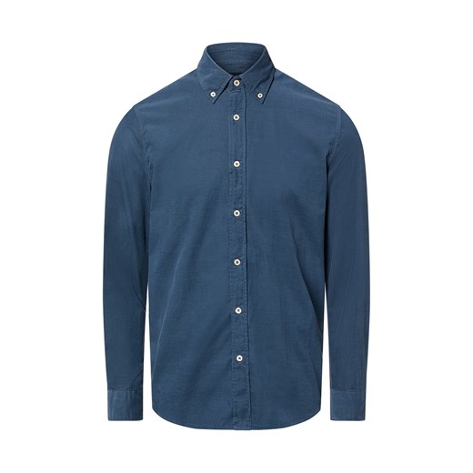 Marc O'Polo Męska koszula sztruksowa Mężczyźni Modern Fit Bawełna niebieski jednolity ze sklepu vangraaf w kategorii Koszule męskie - zdjęcie 187613946
