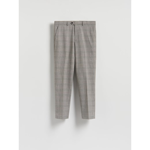 Reserved - Spodnie carrot slim w kratę - brązowy ze sklepu Reserved w kategorii Spodnie męskie - zdjęcie 187614285