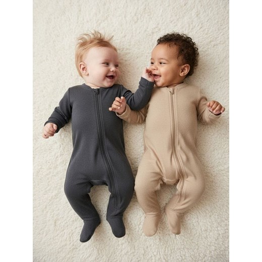 Sinsay - Bawełniany pajacyk 2 pack - brązowy ze sklepu Sinsay w kategorii Pajacyki - zdjęcie 187615327