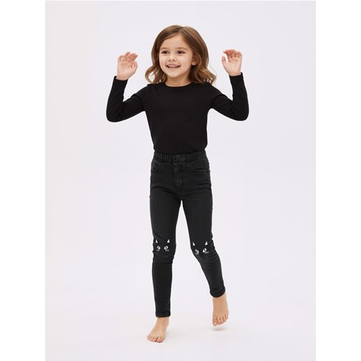 Sinsay - Jegginsy z efektem sprania - czarny ze sklepu Sinsay w kategorii Spodnie dziewczęce - zdjęcie 187615387