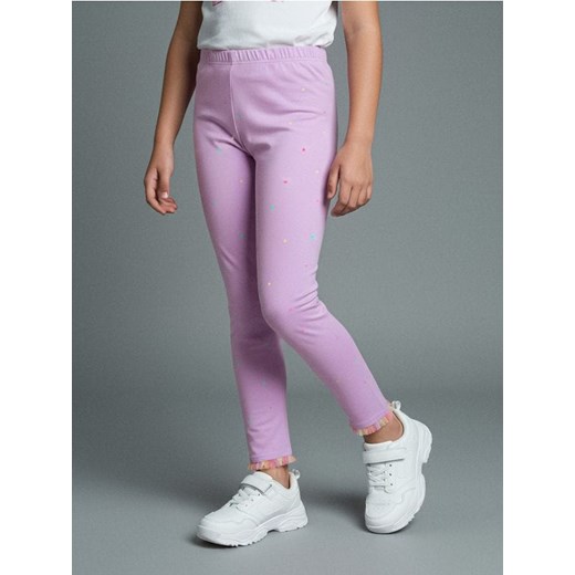 Sinsay - Legginsy wykończone delikatnie kolorowym tiulem - niebieski ze sklepu Sinsay w kategorii Spodnie dziewczęce - zdjęcie 187615445