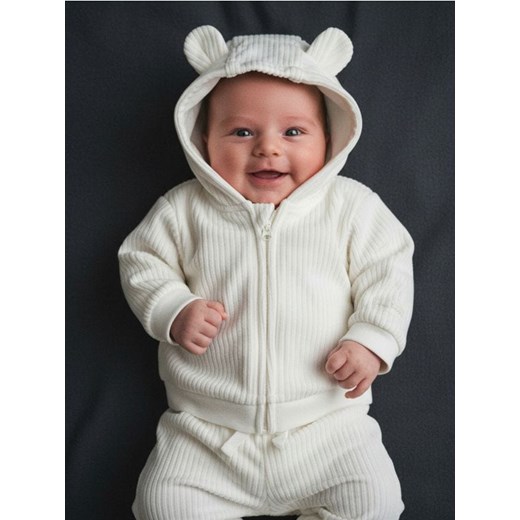 Sinsay - Prążkowany komplet dzianinowy - kremowy ze sklepu Sinsay w kategorii Komplety niemowlęce - zdjęcie 187615495