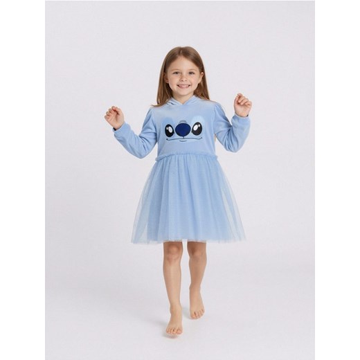 Sinsay - Sukienka dresowa z kapturem Stitch - niebieski ze sklepu Sinsay w kategorii Sukienki dziewczęce - zdjęcie 187615528