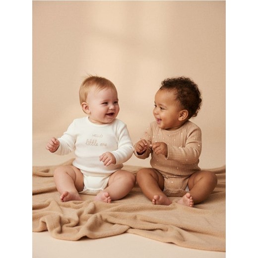 Sinsay - Body 2 pack - kremowy ze sklepu Sinsay w kategorii Odzież dla niemowląt - zdjęcie 187615537
