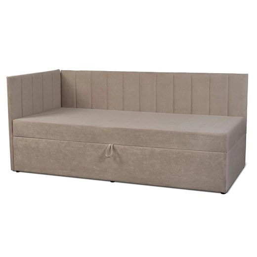 Tapicerowany beżowy tapczan z pojemnikiem M7-G05 ze sklepu Edinos.pl w kategorii Łóżka i materace - zdjęcie 187615717