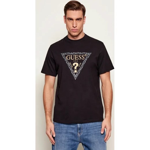 GUESS T-shirt GOLDEN TRIANGLE | Regular Fit ze sklepu Gomez Fashion Store w kategorii T-shirty męskie - zdjęcie 187616365