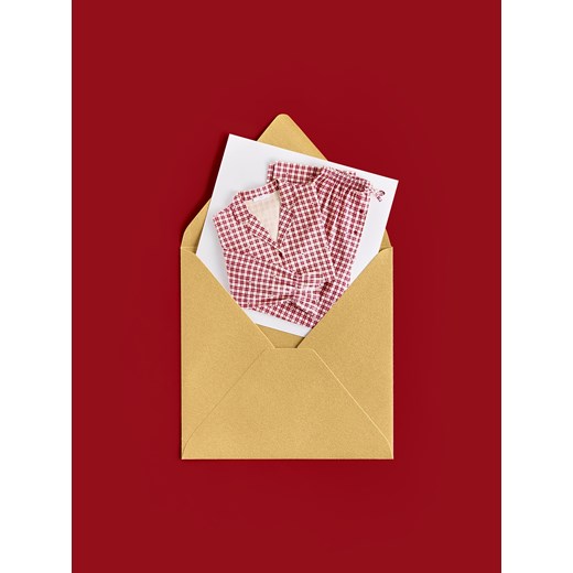 Reserved - Dwuczęściowa piżama w kratkę - czerwony ze sklepu Reserved w kategorii Piżamy damskie - zdjęcie 187616797