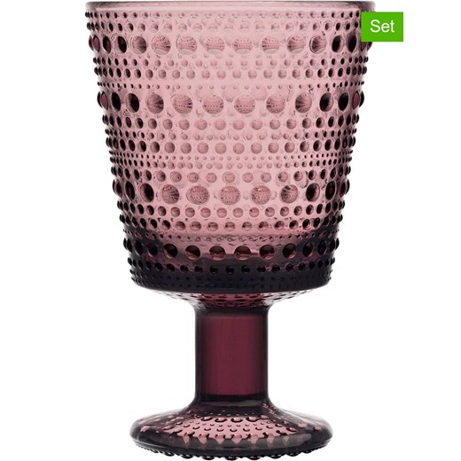 iittala Kieliszki (2 szt.) &quot;Kastehelmi&quot; w kolorze jasnoróżowym - 260 ml ze sklepu Limango Polska w kategorii Naczynia - zdjęcie 187617208