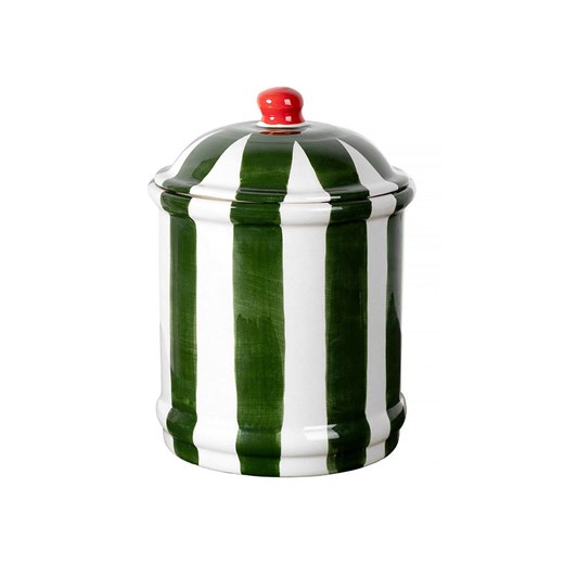 Really Nice Things Pojemnik &quot;Bonnie&quot; w kolorze oliwkowo-białym - wys. 20 x Ø 15 cm ze sklepu Limango Polska w kategorii Pojemniki kuchenne - zdjęcie 187617427