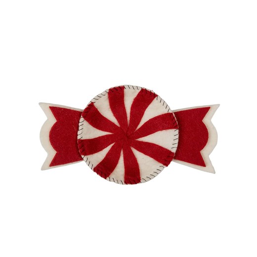 Clayre &amp; Eef Filcowa miska dekoracyjna &quot;Bonbon&quot; w kolorze biało-czerwonym - 30 x 18 cm ze sklepu Limango Polska w kategorii Misy i tace dekoracyjne - zdjęcie 187617487