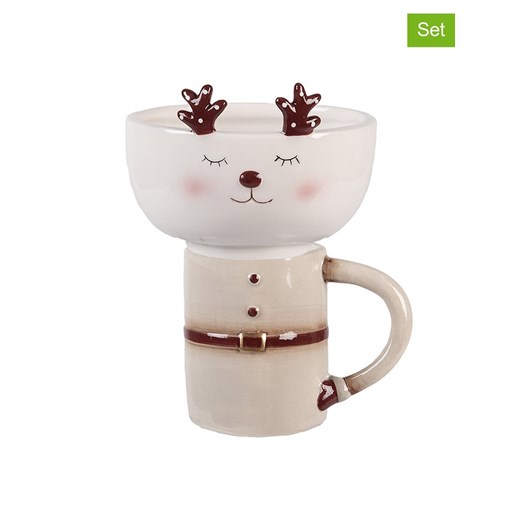 Clayre &amp; Eef 2-częściowy zestaw w kolorze beżowym ze sklepu Limango Polska w kategorii Dzbanki i zaparzacze - zdjęcie 187617725