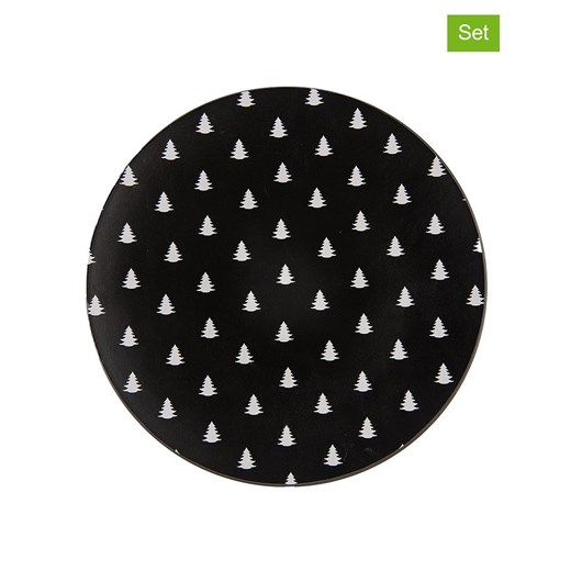 Clayre &amp; Eef Podtalerze (2 szt.) w kolorze czarnym - Ø 31 cm ze sklepu Limango Polska w kategorii Naczynia - zdjęcie 187617746