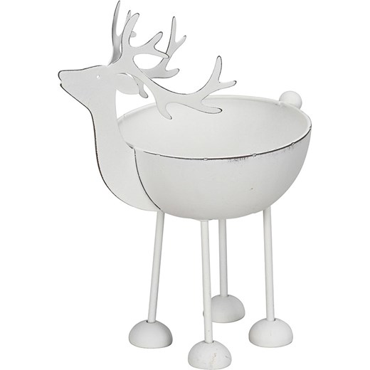POSIWIO Miska dekoracyjna &quot;Deer&quot; w kolorze białym - 17 x 21 x 1 cm ze sklepu Limango Polska w kategorii Misy i tace dekoracyjne - zdjęcie 187617755
