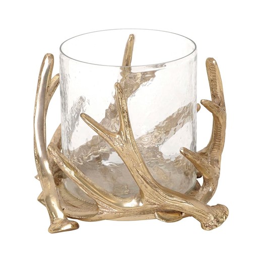 POSIWIO Świecznik &quot;Antlers&quot; w kolorze złotym - wys. 22 x Ø 15 cm ze sklepu Limango Polska w kategorii Świeczniki - zdjęcie 187617768
