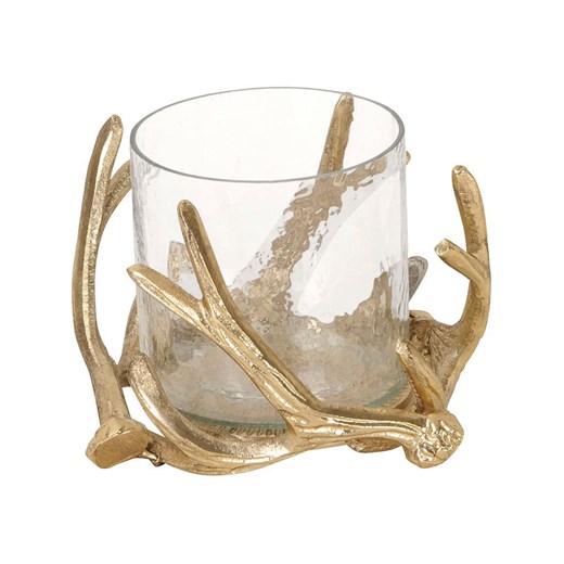 POSIWIO Świecznik &quot;Antlers&quot; w kolorze złotym - wys. 11 x Ø 16 cm ze sklepu Limango Polska w kategorii Świeczniki - zdjęcie 187617769