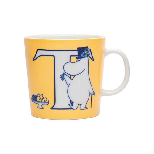 Moomin Kubek jumbo &quot;T&quot; w kolorze biało-pomarańczowym - 400 ml ze sklepu Limango Polska w kategorii Dzbanki i zaparzacze - zdjęcie 187617788