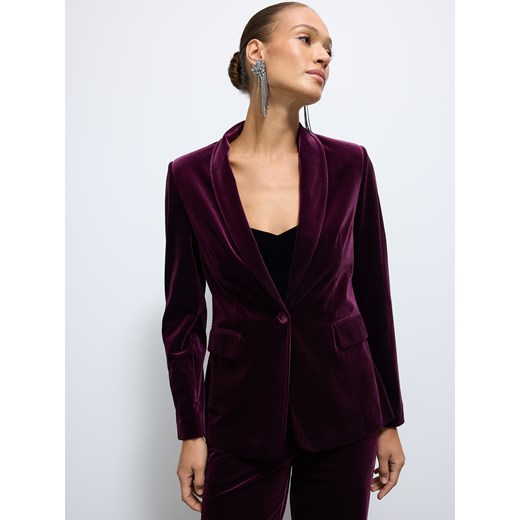 Mohito - Welurowa marynarka - ciemny fiolet ze sklepu Mohito w kategorii Marynarki damskie - zdjęcie 187618788