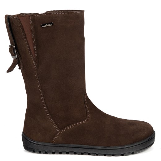 Kozaki barefoot Vivian skórzane do połowy łydki zimowa podeszwa zero drop brązowe ze sklepu butyolivier w kategorii Botki - zdjęcie 187619569