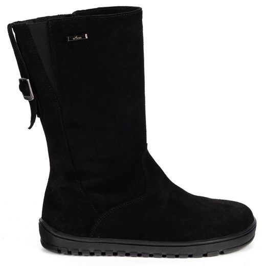 Kozaki barefoot Vivian skórzane do połowy łydki zimowa podeszwa zero drop czarne ze sklepu butyolivier w kategorii Botki - zdjęcie 187619595