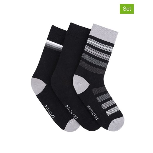 Puccini Skarpety (3 pary) w kolorze czarnym ze sklepu Limango Polska w kategorii Skarpetki męskie - zdjęcie 187619975
