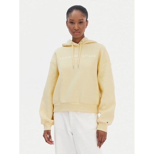 Tommy Hilfiger Bluza Corp Logo WW0WW47832 Żółty Regular Fit ze sklepu MODIVO w kategorii Bluzy damskie - zdjęcie 187620605