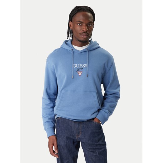 Guess Jeans Bluza 180299 Błękitny Classic Fit ze sklepu MODIVO w kategorii Bluzy męskie - zdjęcie 187622656