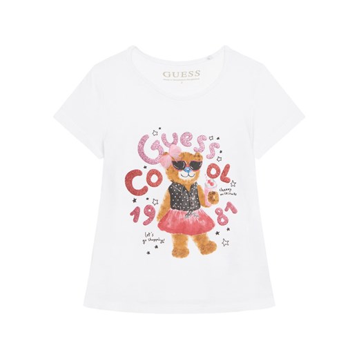Guess T-Shirt K6RI03 K6YW4 Biały Regular Fit ze sklepu MODIVO w kategorii Bluzki dziewczęce - zdjęcie 187622687